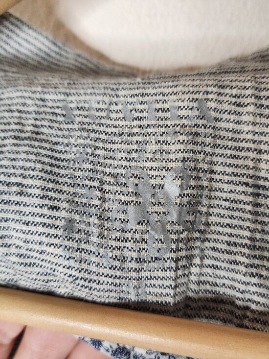 Yuvita Womens Medium Linen Cotton Blazer Gray Striped - Picture 2 of 6